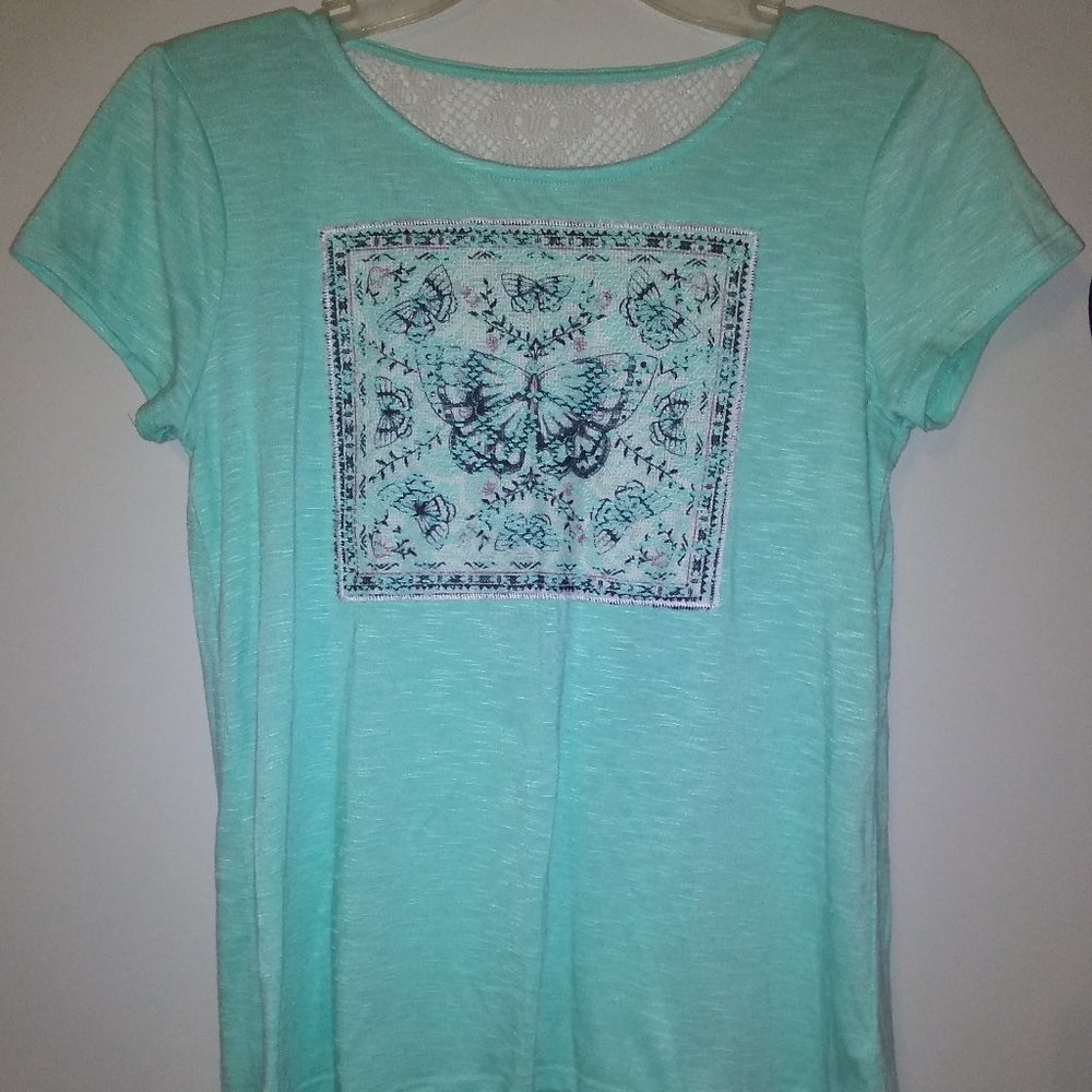 Mudd blue butterfly shirt Size 16 in girls